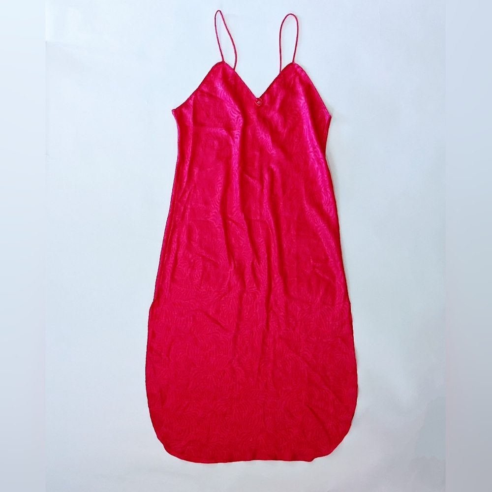 80s Vintage Hot Pink Christian Dior Lingerie Slip Dress